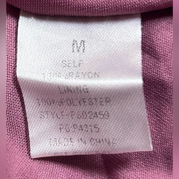 Polagram Pink Midi Dress with Navy Blue Pattern. VNeck. Short Sleeves. S… - Picture 8 of 8